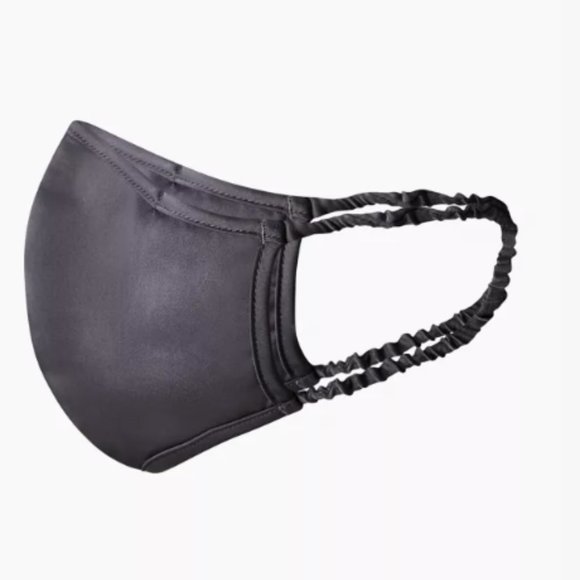 New Aritzia Black Sculpted 2 Layers Reusable Satin Face Mask O/S - Picture 2 of 6